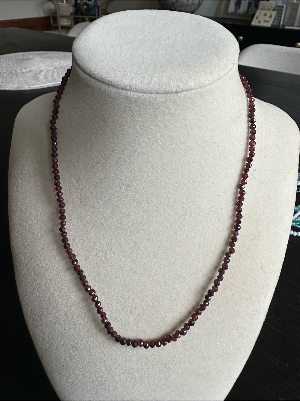 Garnet Gemstone Beaded Necklace - January Birthstone